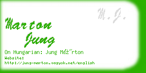 marton jung business card